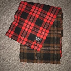 Vintage Wings & Horns merino wool plaid scarf